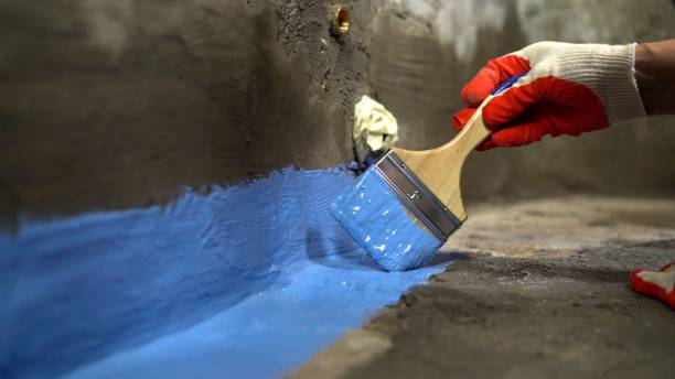 Commercial Exterior Waterproofing project at a Bloomfield, IN business property by SJ Waterproofing Pros